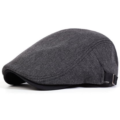 British Painters Hats Men Retro Herringbone Grid Newsboy Cap Adjustable Flat Cap