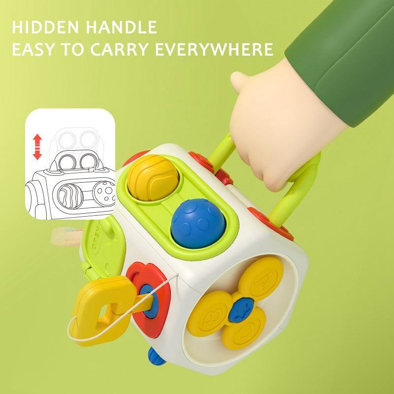 Fidget Busy Board, Montessori Busy Cube for Toddlers, Baby Learning Sensory Toys, Educational Gifts