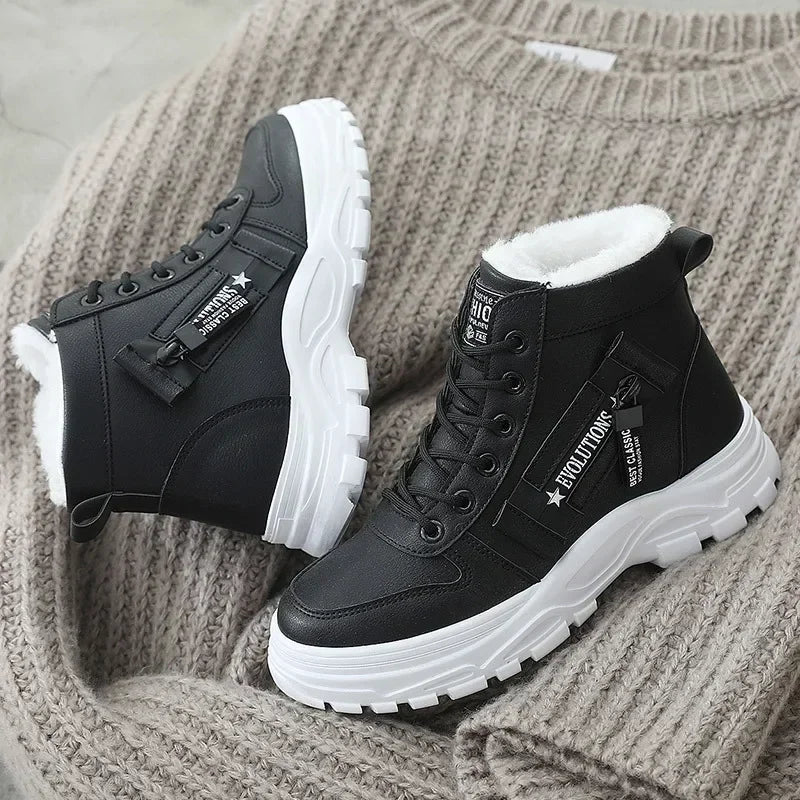 New Casual Hightop Winter Snow Boots Women Warm Platform Ankle Sneakers 3