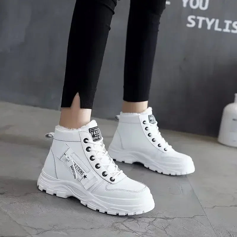 New Casual Hightop Winter Snow Boots Women Warm Platform Ankle Sneakers 1