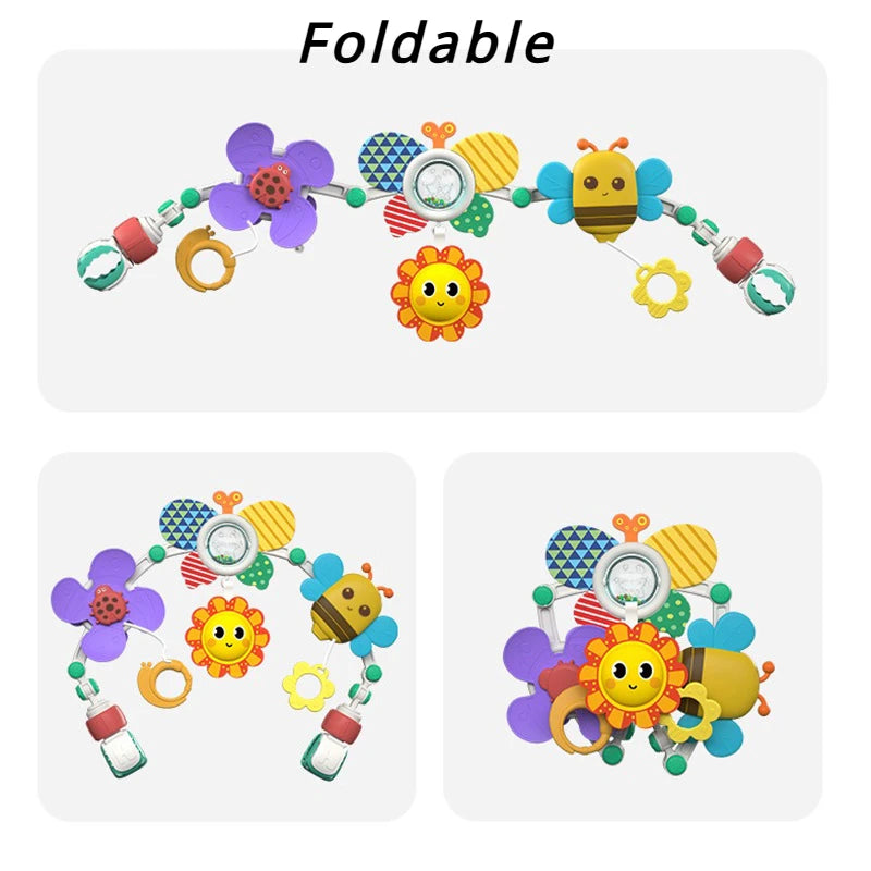 Baby Stroller Arch Toy Bouncer Toy Pram Activity Arch Toys Fine Motor Skills Toys Sensory Developme 4