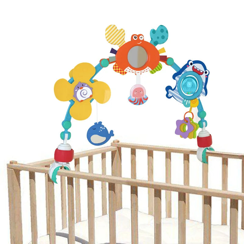 Baby Stroller Arch Toy Bouncer Toy Pram Activity Arch Toys Fine Motor Skills Toys Sensory Developme 6