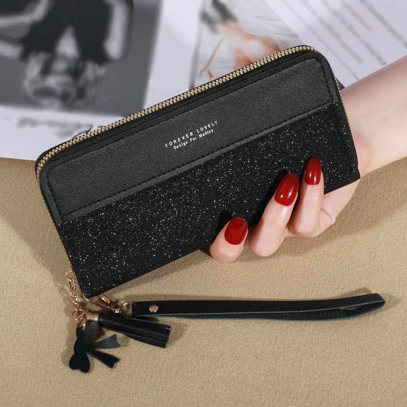 PU Leather Wallet Fashion Zipper Wallet Ladies Long Wallet Coin Card Holder 1