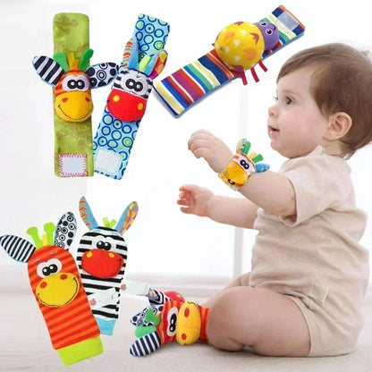 Toddler Socks With Bug Wrist Strap  Rattle Baby Animal Foot Socks Pacifier Toys 1