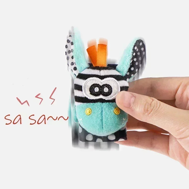 Toddler Socks With Bug Wrist Strap  Rattle Baby Animal Foot Socks Pacifier Toys 2