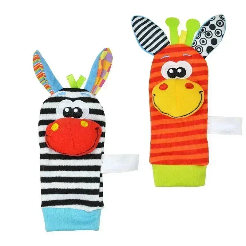 Toddler Socks With Bug Wrist Strap  Rattle Baby Animal Foot Socks Pacifier Toys 6