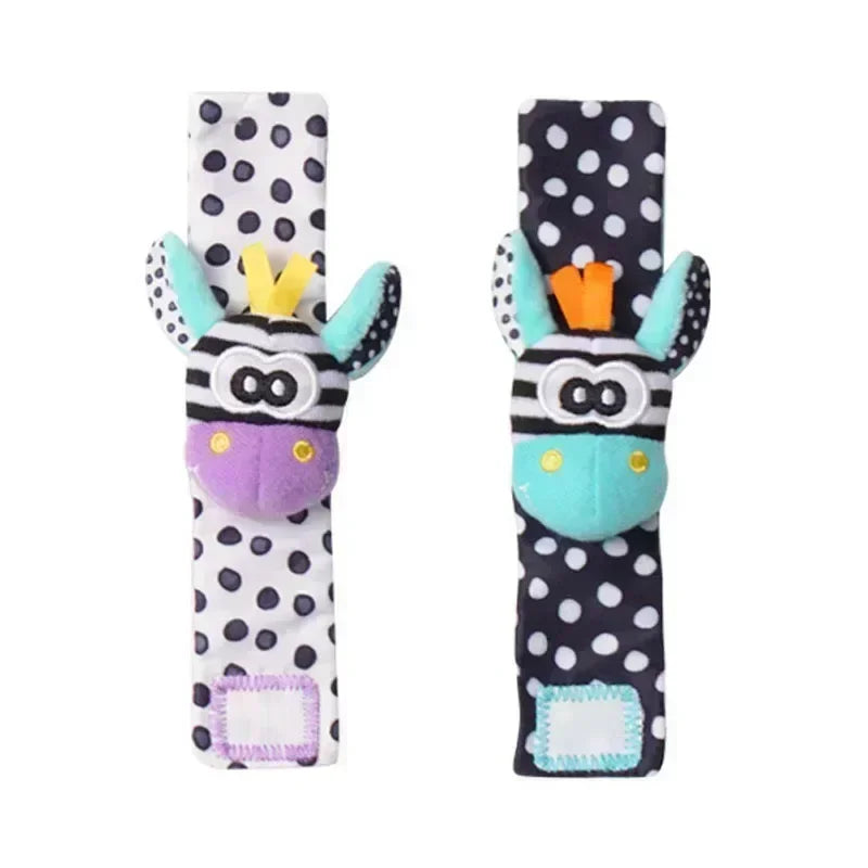 Toddler Socks With Bug Wrist Strap  Rattle Baby Animal Foot Socks Pacifier Toys 8