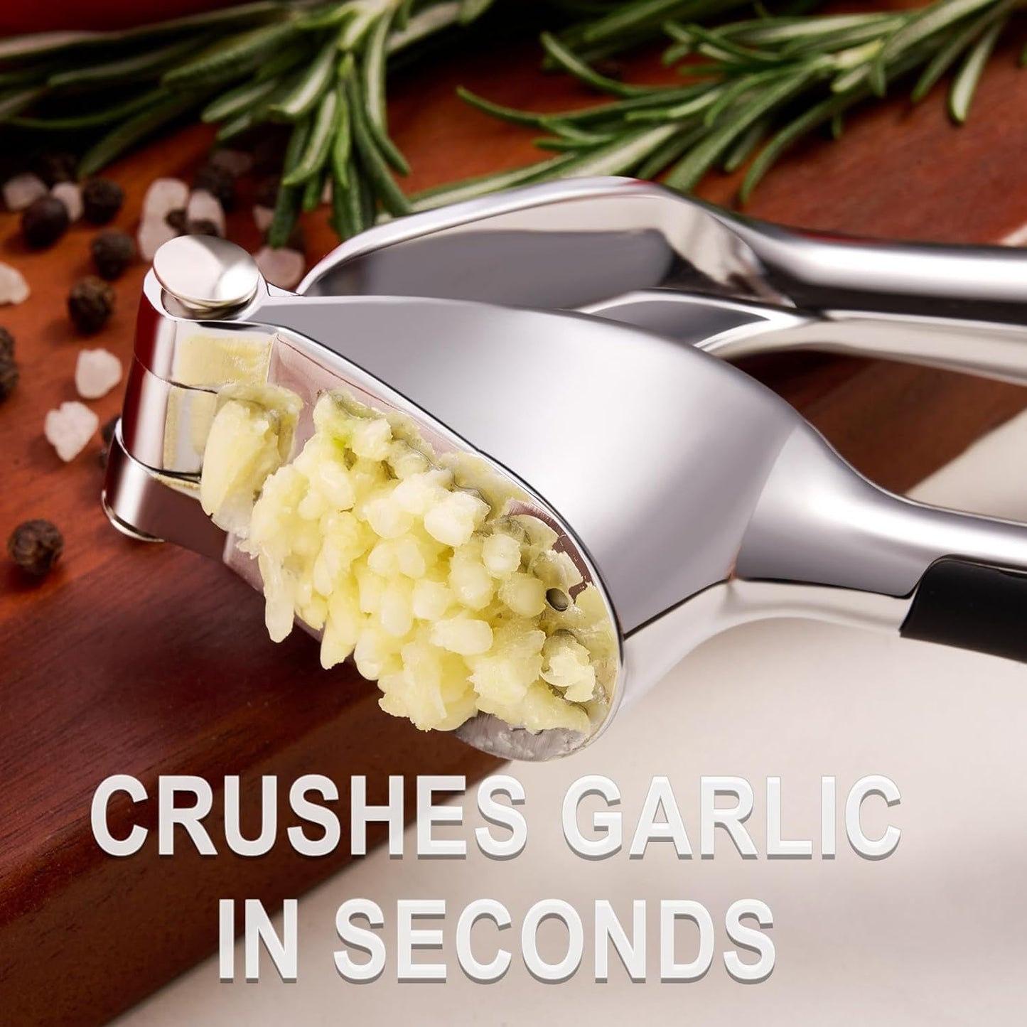 Easy To Squeeze Garlic Press With Ergonomic Handle Zinc Alloy Mincer  Crusher 5
