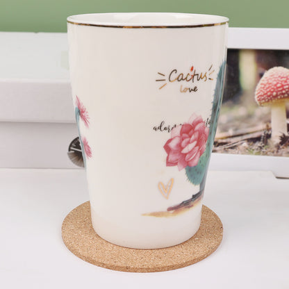 Natural Round Wooden Pad, Durable Non-Slip Cork Coaster, Tea Coffee Mug Drinks Holder for Table Decor, DIY Tableware