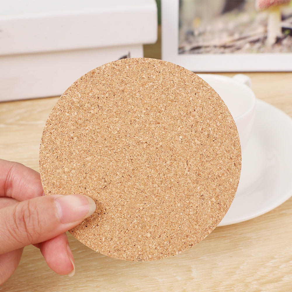 Natural Round Wooden Pad Durable NonSlip Cork Coaster Tea Coffee Mug Drinks Holder For Table Decor  2