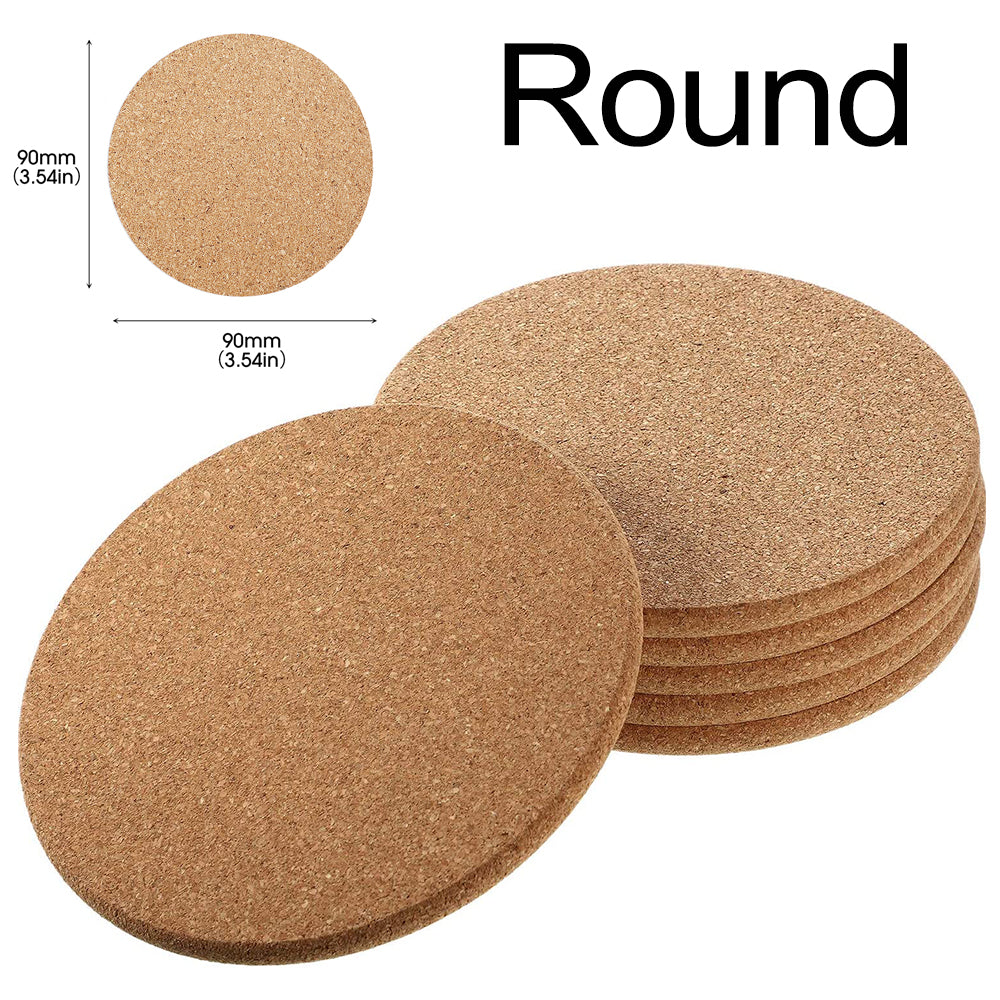 Natural Round Wooden Pad Durable NonSlip Cork Coaster Tea Coffee Mug Drinks Holder For Table Decor  5