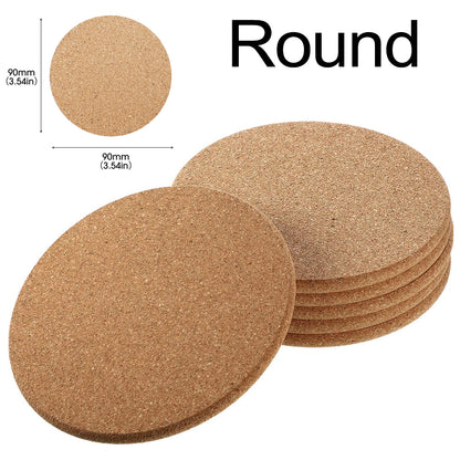 Natural Round Wooden Pad Durable NonSlip Cork Coaster Tea Coffee Mug Drinks Holder For Table Decor  5