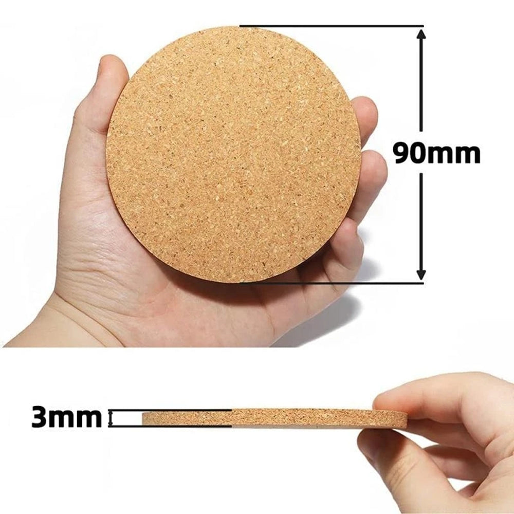Natural Round Wooden Pad Durable NonSlip Cork Coaster Tea Coffee Mug Drinks Holder For Table Decor  4