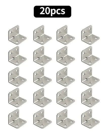 HeavyDuty 20Pack Stainless Steel Furniture Corner Brackets  90 Right Angle Braces For Tables Cabine 6