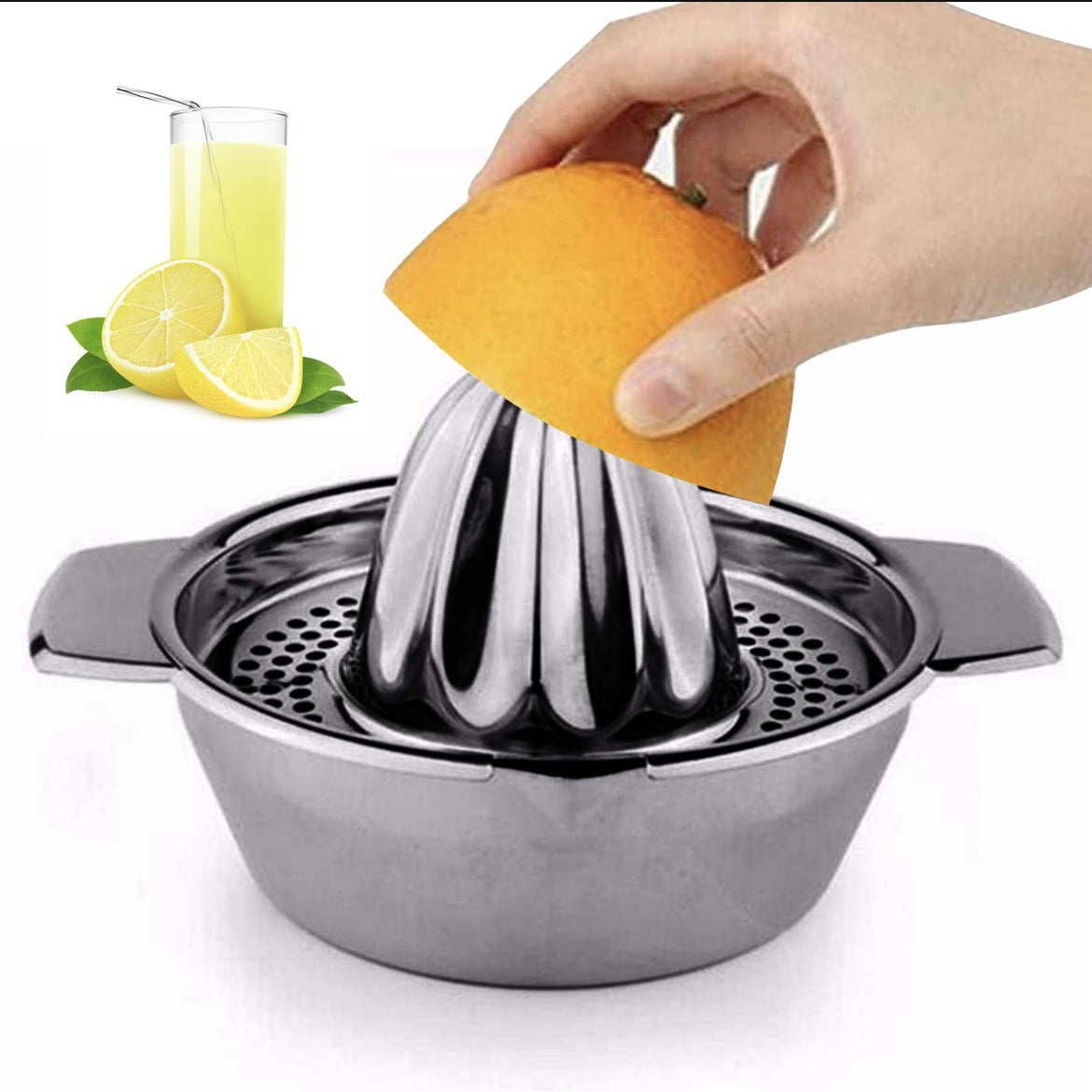 Stainless Steel Manual Fruit Juicer, Portable Lemon Orange Citrus Press, Kitchen Accessories for Fresh Juice