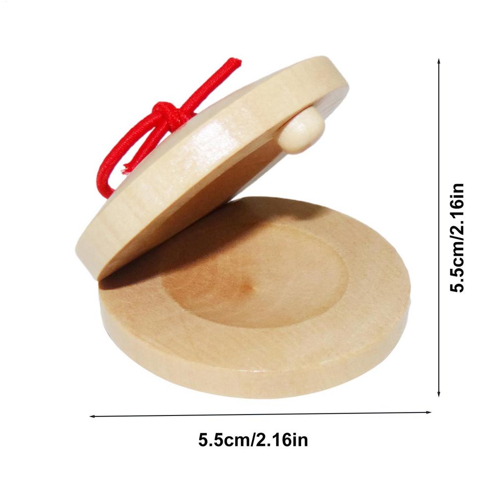 Kids Rhythm Castanets, Wooden Musical Instrument for Children, Fun Educational Toys