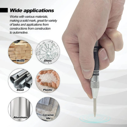 PrecisionForce Automatic Center Punch  SpringLoaded Metal  Wood Marking Tool 1