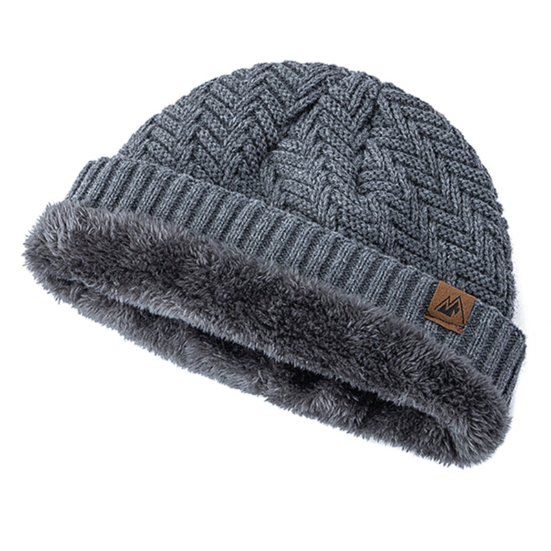 Peak Label Winter Hats Fashion Knitted Beanie Cap Warm Plush Fur Lined Hat For Men And Women Outdoo 6