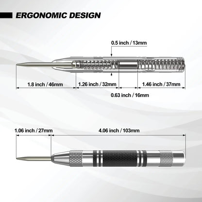 PrecisionForce Automatic Center Punch  SpringLoaded Metal  Wood Marking Tool 5