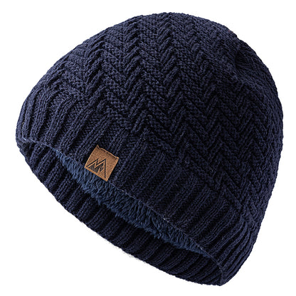 Peak Label Winter Hats Fashion Knitted Beanie Cap Warm Plush Fur Lined Hat For Men And Women Outdoo 2