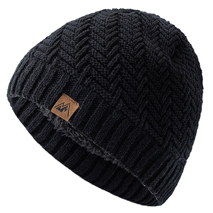 Peak Label Winter Hats Fashion Knitted Beanie Cap Warm Plush Fur Lined Hat For Men And Women Outdoo 4