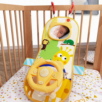 Electric Baby Toys With Sound Simulate Driving Car Copilot Steering Wheel Musical Educational Car S 2