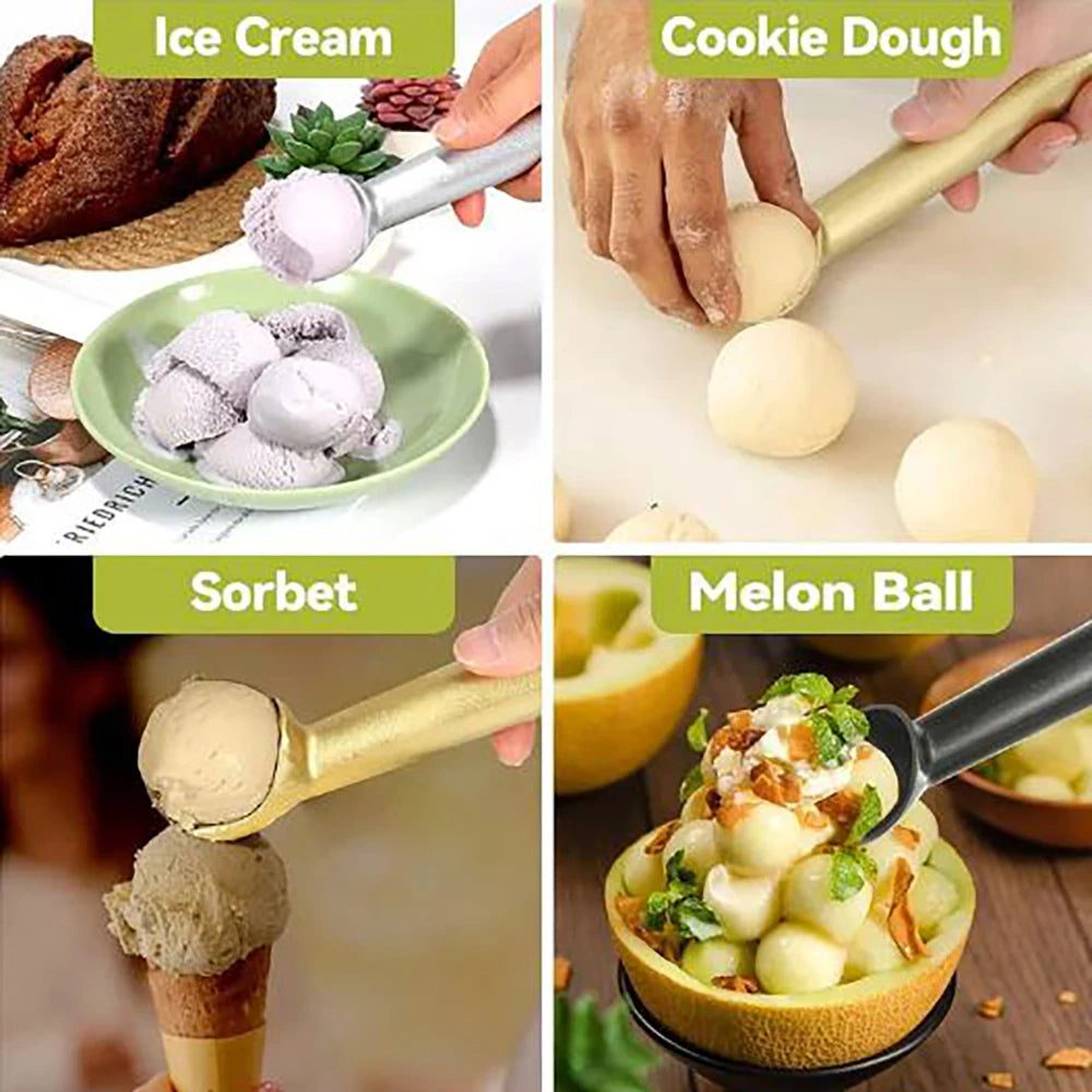 Stainless Steel Ice Cream Spoons Long Handled Spade Spoon NonStick Ice Cream Digging Tool 2