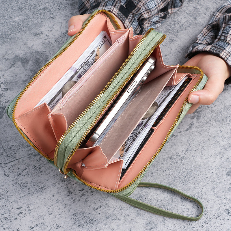 Large Capacity Clutch Bag For Ladies Highend Double Wallet Mobile Phone Bag 9