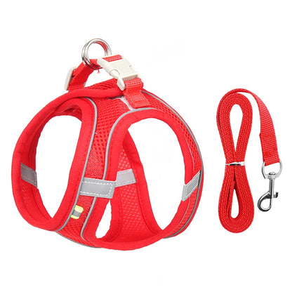 Adjustable Puppy Harness Set Dog Accessories French Bulldog Chihuahua Pet Leash Dog Collar Cat Harn 7