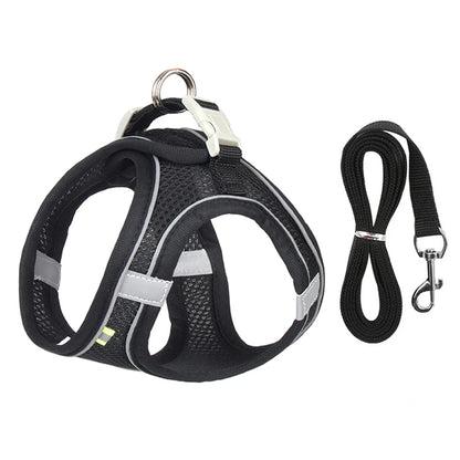 Adjustable Puppy Harness Set Dog Accessories French Bulldog Chihuahua Pet Leash Dog Collar Cat Harn 6