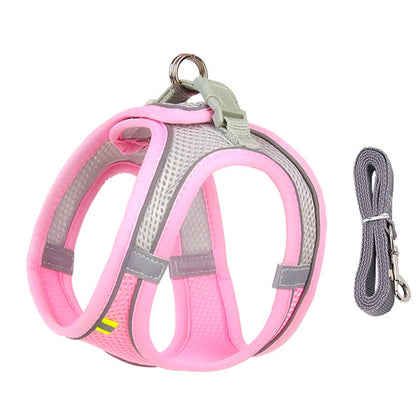 Adjustable Puppy Harness Set Dog Accessories French Bulldog Chihuahua Pet Leash Dog Collar Cat Harn 9