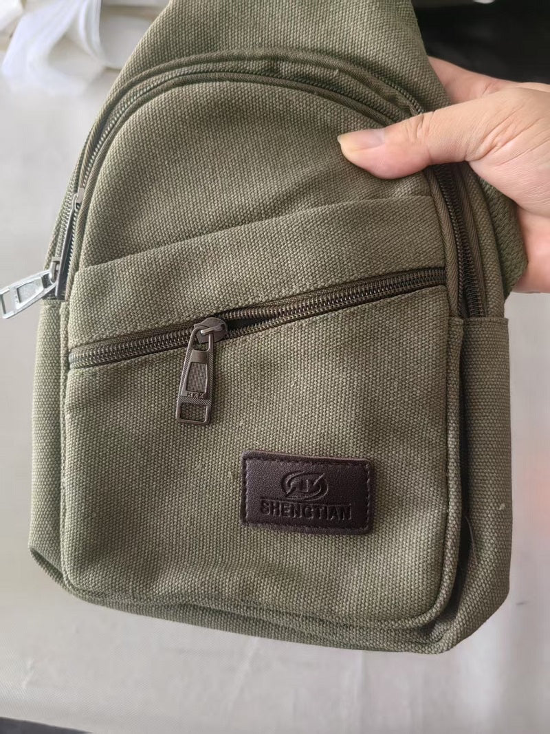 Canvas Crossbody Bag For Men Outdoor Fashion Sports Bag Casual Black Male Travel Satchel 6