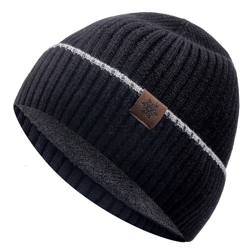 Warm Cap Snow Label Plush Beanie Hat Soft Ski Sports Knitted Winter Hat For Men And Women 4