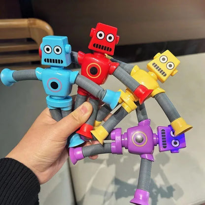 Suction Cup Telescopic Tube Robot Shape, Stretch Tube Giraffe, Educational Decompression Toy