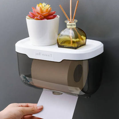 Water proof Wall Mount Toilet Paper Holder, Storage Rack for Bathroom