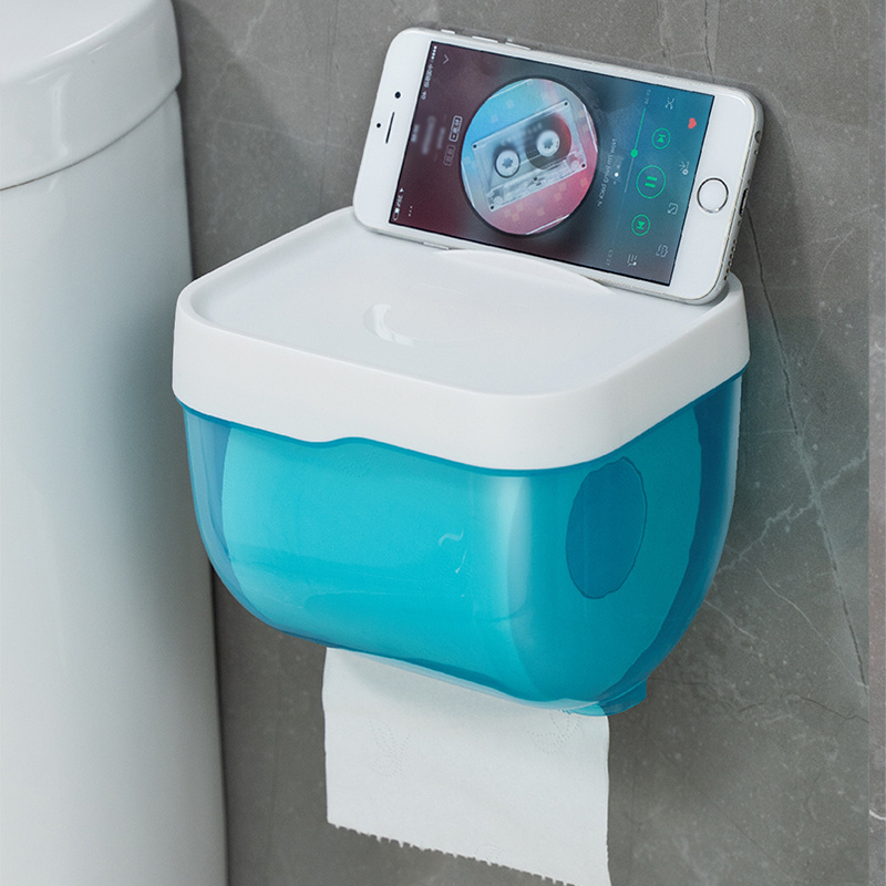 Water proof Wall Mount Toilet Paper Holder, Storage Rack for Bathroom