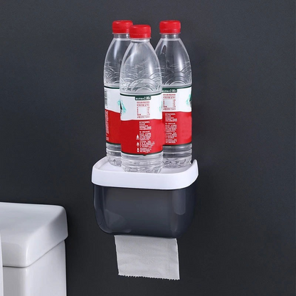 Water proof Wall Mount Toilet Paper Holder, Storage Rack for Bathroom