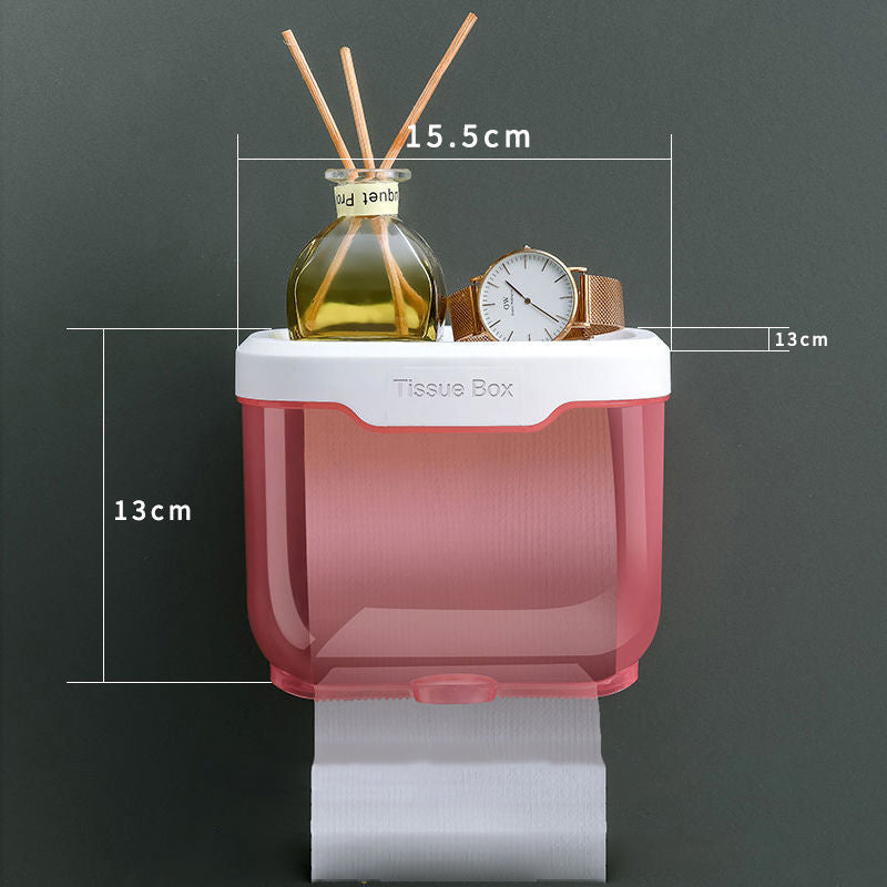 Water proof Wall Mount Toilet Paper Holder, Storage Rack for Bathroom