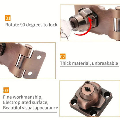 SecureGuard HeavyDuty Locking Hasp With Keyed Padlock  Cabinet Shed  Garage Security System 1