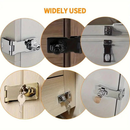SecureGuard HeavyDuty Locking Hasp With Keyed Padlock  Cabinet Shed  Garage Security System 4
