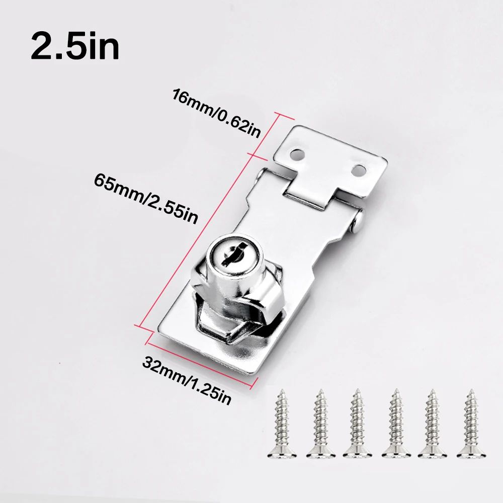 SecureGuard HeavyDuty Locking Hasp With Keyed Padlock  Cabinet Shed  Garage Security System 6