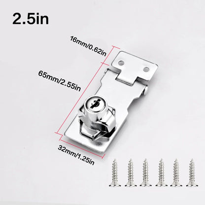 SecureGuard HeavyDuty Locking Hasp With Keyed Padlock  Cabinet Shed  Garage Security System 6