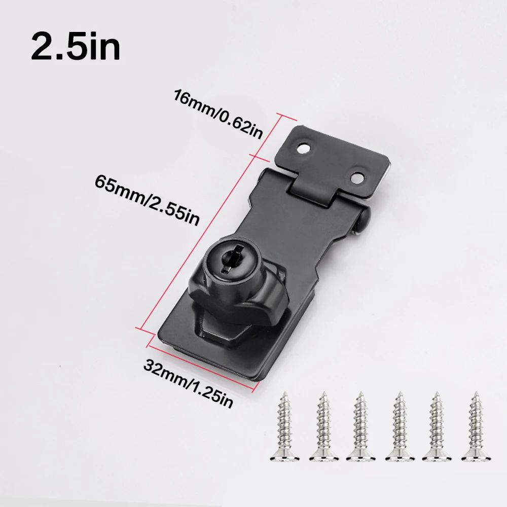 SecureGuard HeavyDuty Locking Hasp With Keyed Padlock  Cabinet Shed  Garage Security System 7