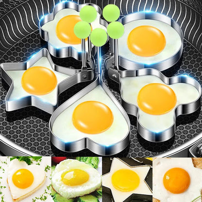Stainless Steel Heart Pancake Maker, Fried Egg Mold for Breakfast, Omelette Rings