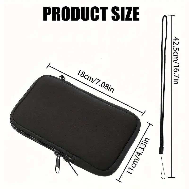 Neoprene Zipper Phone Pouch  Protective Black Sleeve Case For Multiple Smartphone Models 1
