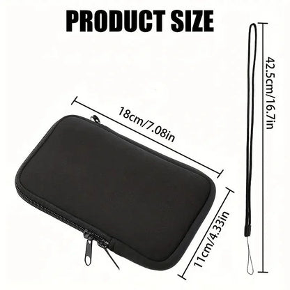 Neoprene Zipper Phone Pouch  Protective Black Sleeve Case For Multiple Smartphone Models 1