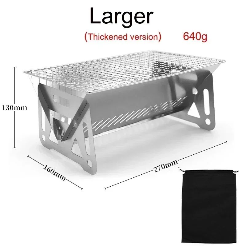 Portable Mini Charcoal Grill  Stainless Steel Folding BBQ Grill For Outdoor Camping  Multifunctiona 7