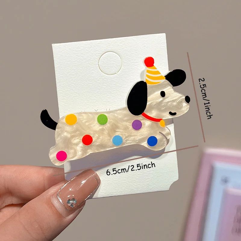 5 Pack Cute Cartoon Hair Clips  Dog  Cat Duckbill Hair Accessories For Girls And Party Styling 4