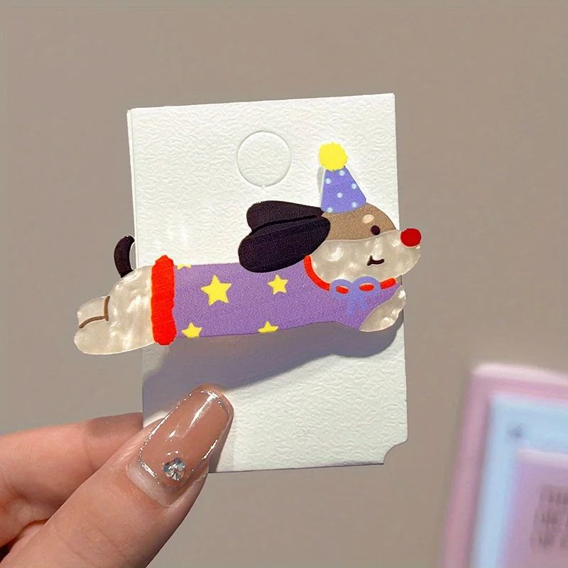 5 Pack Cute Cartoon Hair Clips  Dog  Cat Duckbill Hair Accessories For Girls And Party Styling 6