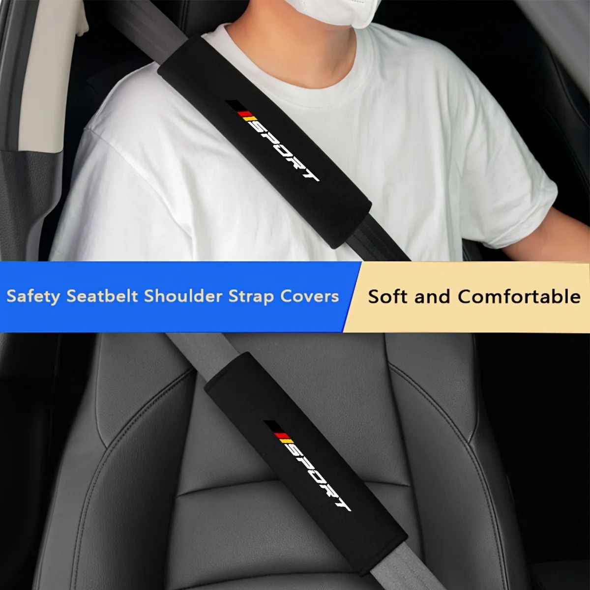 2 Pack Universal Plush Car Seat Belt Pads  Soft Safety Shoulder Strap Cushions For Added Driving Co 2